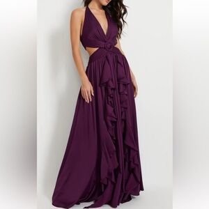PatBO Sleeveless Cut Out Gown Purple Maxi Dress